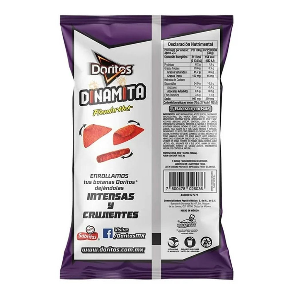 Sabritas: Doritos Dinamita Flamin' Hot 70 g