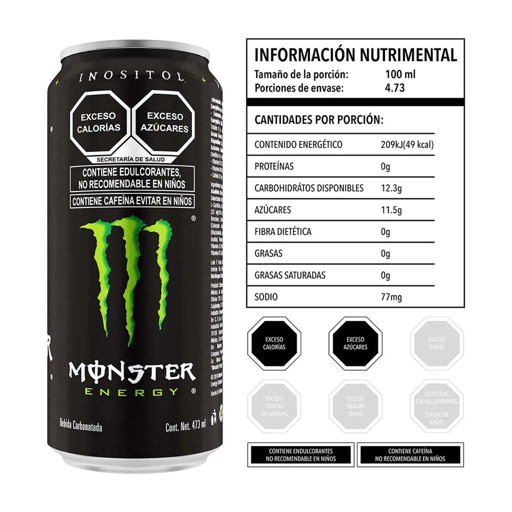 Coca Cola: Bebida Energética Monster Energy 473 ml