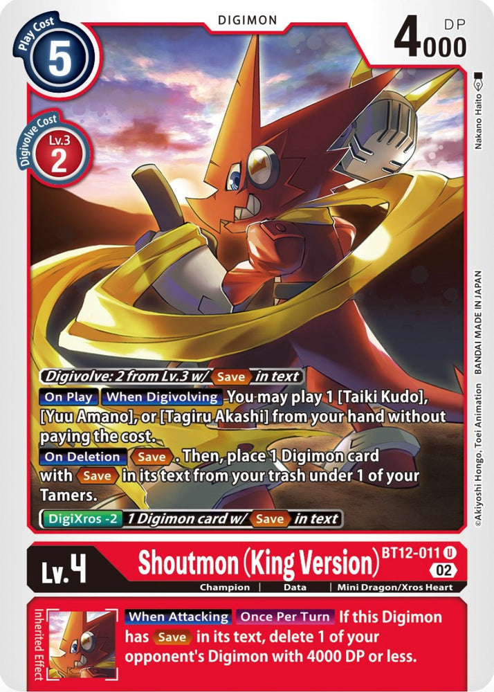 Shoutmon (King Version) [BT12-011] [Across Time]