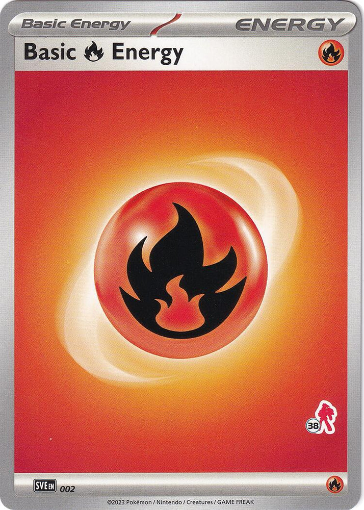 Basic Fire Energy (002) (Armarouge Stamp #38) [Battle Academy 2024]