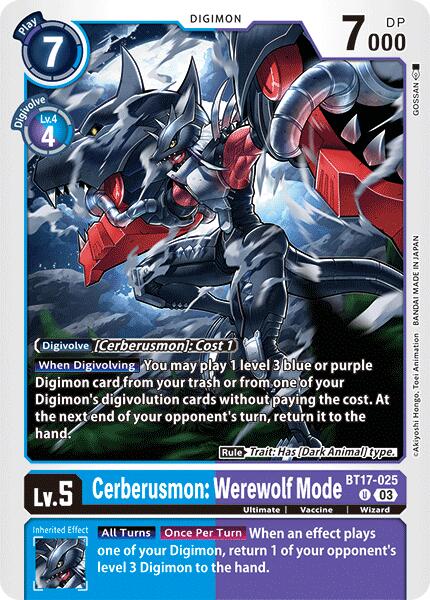 Cerberusmon: Werewolf Mode [BT17-025] [Secret Crisis]