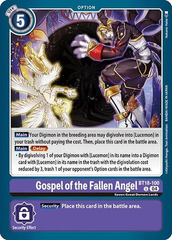 Gospel of the Fallen Angel [BT18-100] [Release Special Booster Ver.2.0]