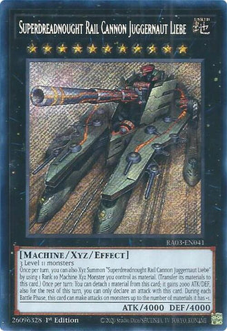 Superdreadnought Rail Cannon Juggernaut Liebe (Secret Rare) [RA03-EN041] Secret Rare