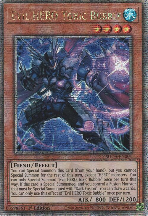 Evil HERO Toxic Bubble (Quarter Century Secret Rare) [SUDA-EN001] Quarter Century Secret Rare