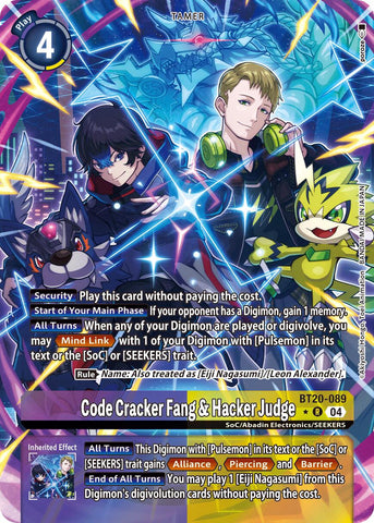 Code Cracker Fang & Hacker Judge [BT20-089] (Alternate Art) [Release Special Booster Ver.2.5]