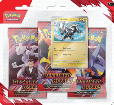Scarlet & Violet 10 - Destined Rivals - 3 Booster Packs & Promo de Zebstrika ESPAÑOL