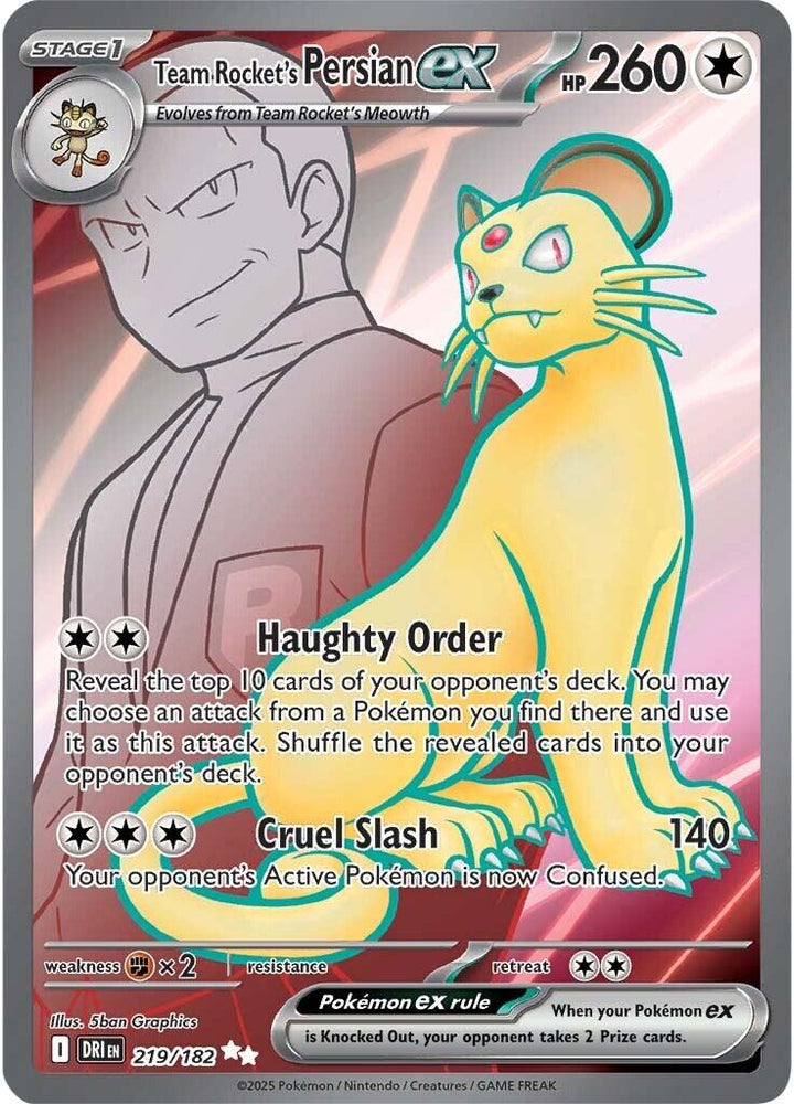 Team Rocket's Persian ex (219/182) [Scarlet & Violet: Destined Rivals]