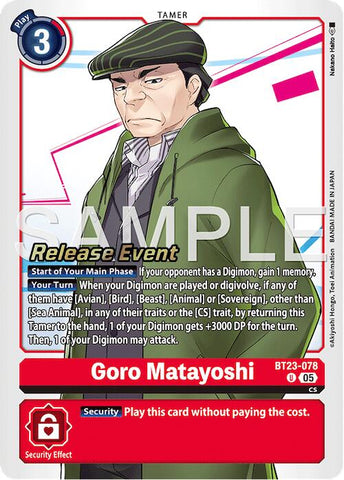 Goro Matayoshi [BT23-078] [Hackers' Slumber Release Event Cards]