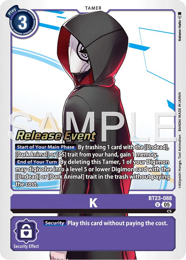 K [BT23-088] [Hackers' Slumber Release Event Cards]