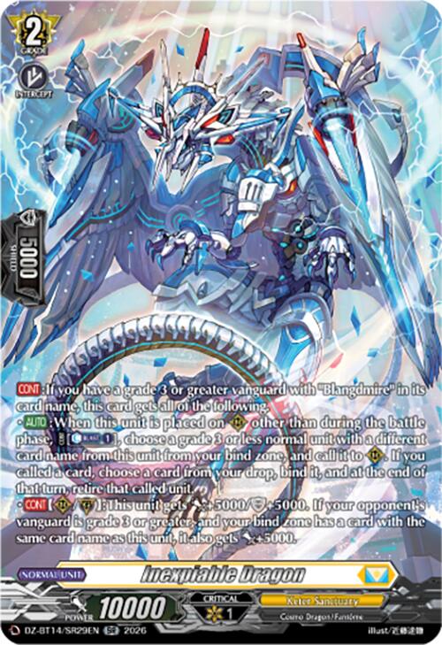 Inexpiable Dragon (DZ-BT14/SR29EN) [Envoys of the Crimson Moon]