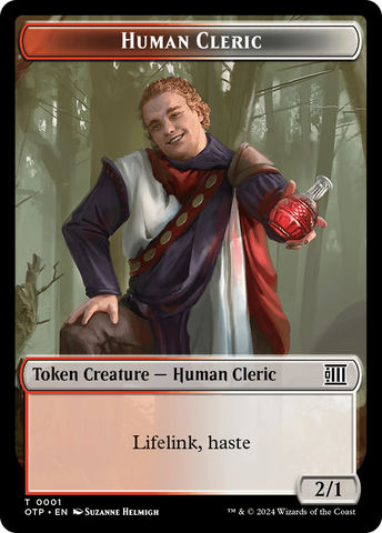 Treasure // Human Cleric Double-Sided Token [Outlaws of Thunder Junction Tokens]