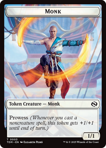 Dragon Illusion // Monk Double-Sided Token [Tarkir: Dragonstorm Commander Tokens]