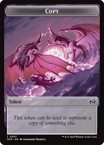 Copy // Dragon (0014) Double-Sided Token [Tarkir: Dragonstorm Commander Tokens]