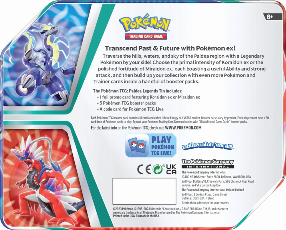 Pokemon TCG: Paldea Legends Tin - Miraidon ex