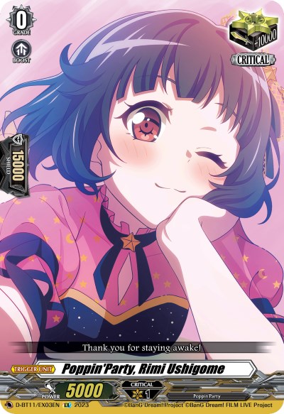 Poppin'Party, Rimi Ushigome (D-BT11/EX03EN) [Clash of Heroes]