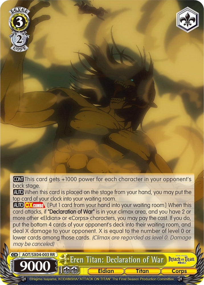 Eren Titan: Declaration of War [Attack On Titan: Final Season]