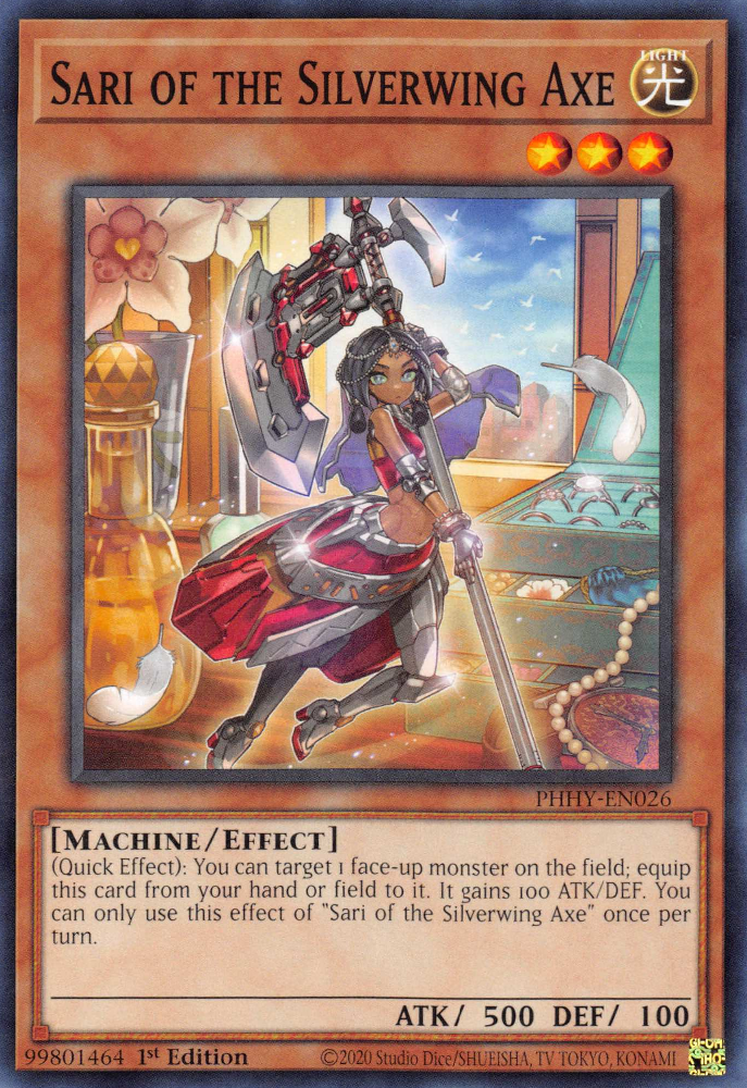 yugioh female monster cards Sari of the Silverwing Axe [PHHY-EN026] Common