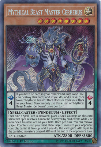 Mythical Beast Master Cerberus [EXFO-EN027] Secret Rare