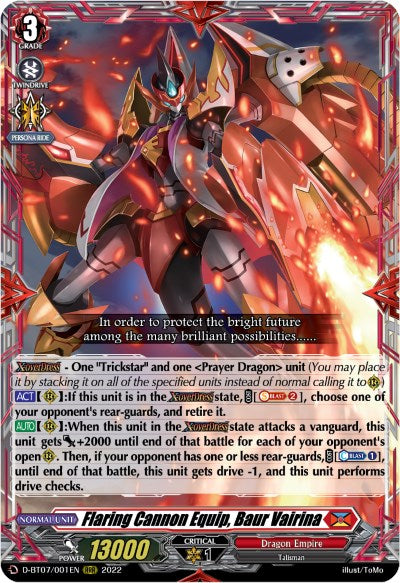 Flaring Cannon Equip, Baur Vairina (D-BT07/001EN) [Raging Flames Against Emerald Storm]